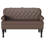 Casa si Gradina - Mobilier - Canapele si coltare - Banchete - Banca Chesterfield Maro 119.5 x 64.5 x 75 cm Piele artificiala - Infinity.ro