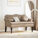 Casa si Gradina - Mobilier - Canapele si coltare - Banchete - Banca Chesterfield cu perna Cappuccino 120.5 x 65 x 75 cm - Infinity.ro