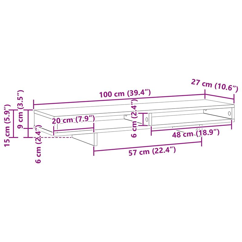 Laptop, Telefoane si Tablete - Laptopuri si accesorii - Accesorii Laptop - Standuri/Coolere notebook - Suport pentru monitor Negru 100 x 27 x 13 cm Lemn compozit - Infinity.ro