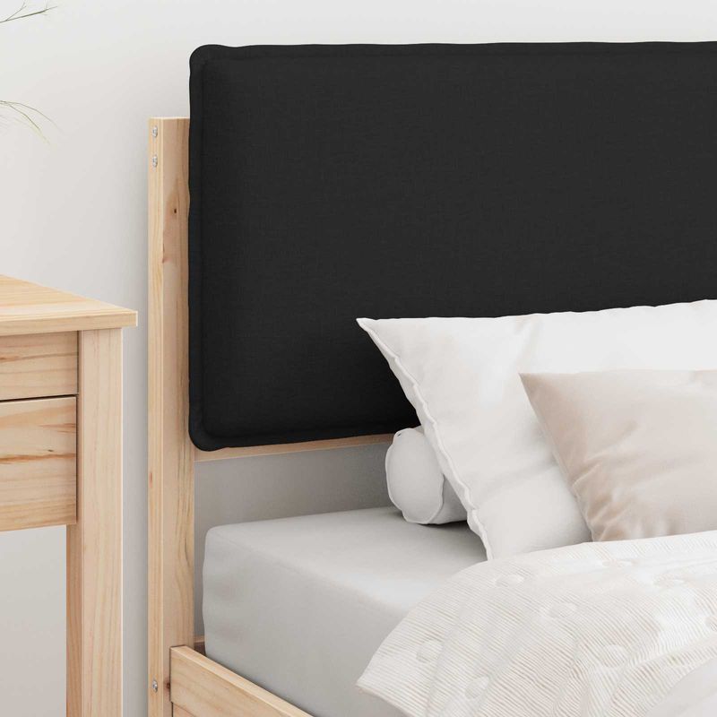 Casa si Gradina - Mobilier - Paturi si accesorii - Paturi - Cadru de pat cu tablie tapitata cu headboard Negru 90 x 200 cm - Infinity.ro