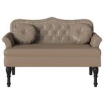 Casa si Gradina - Mobilier - Canapele si coltare - Banchete - Banca Chesterfield cu perna Cappuccino 120.5 x 65 x 75 cm - Infinity.ro