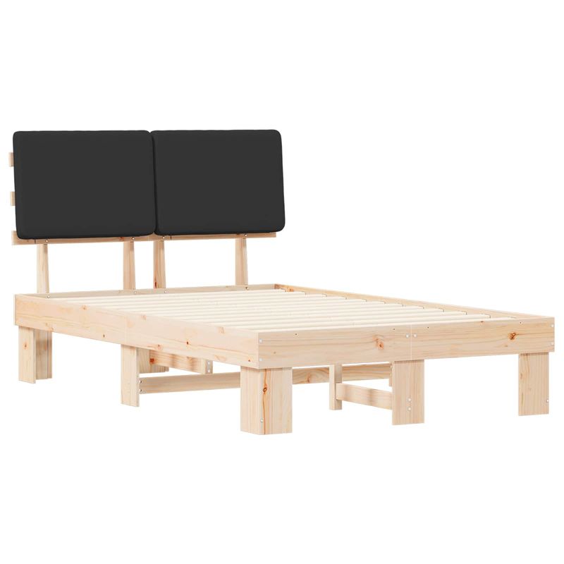 Casa si Gradina - Mobilier - Paturi si accesorii - Paturi - Cadru de pat cu tablie tapitata cu headboard Negru 120 x 200 cm - Infinity.ro