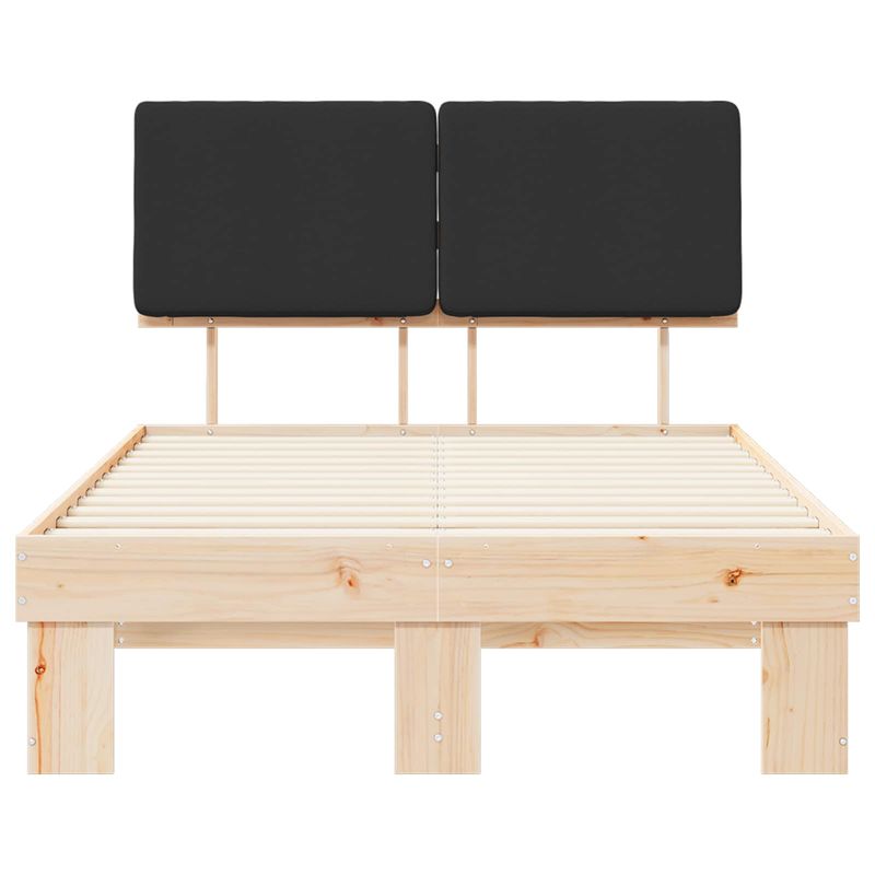 Casa si Gradina - Mobilier - Paturi si accesorii - Paturi - Cadru de pat cu tablie tapitata cu headboard Negru 120 x 200 cm - Infinity.ro