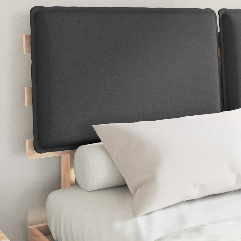 Casa si Gradina - Mobilier - Paturi si accesorii - Paturi - Cadru de pat cu tablie tapitata Gri inchis 160 x 200 cm - Infinity.ro