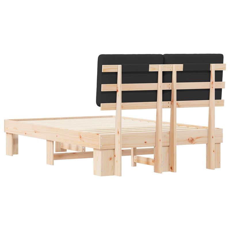 Casa si Gradina - Mobilier - Paturi si accesorii - Paturi - Cadru de pat cu tablie tapitata cu headboard Negru 120 x 200 cm - Infinity.ro