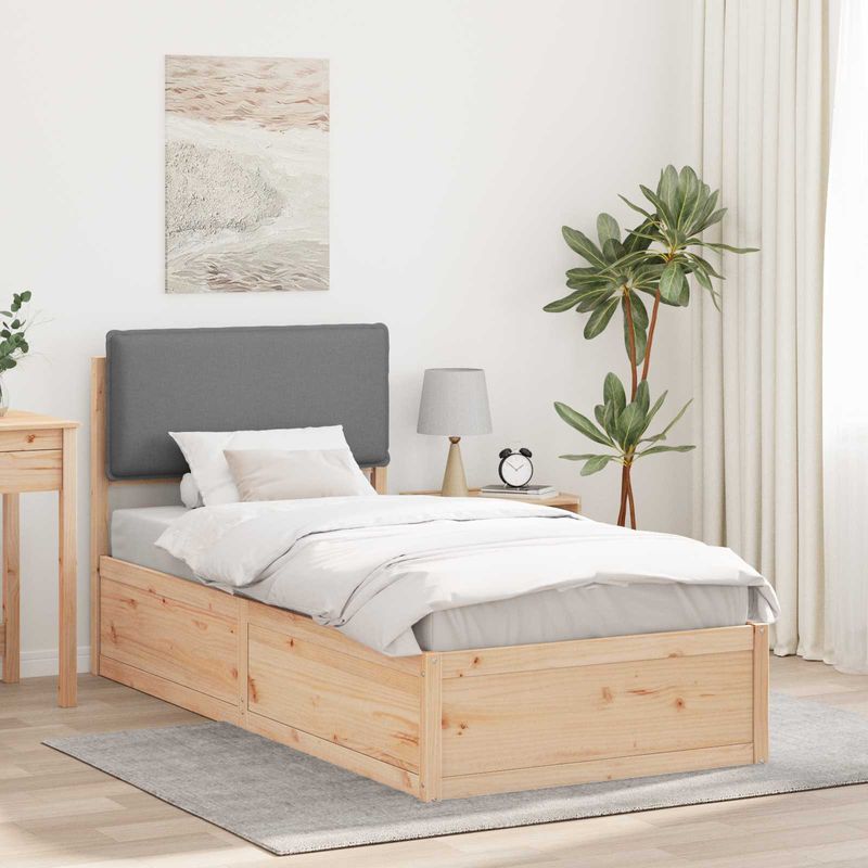 Casa si Gradina - Mobilier - Paturi si accesorii - Paturi - Cadru de pat cu tablie tapitata Gri deschis 75 x 190 cm - Infinity.ro