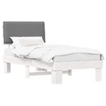 Casa si Gradina - Mobilier - Paturi si accesorii - Paturi - Cadru de pat cu tablie tapitata Gri deschis 90 x 200 cm - Infinity.ro