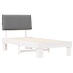 Casa si Gradina - Mobilier - Paturi si accesorii - Paturi - Cadru de pat cu tablie tapitata Gri deschis 90 x 200 cm - Infinity.ro