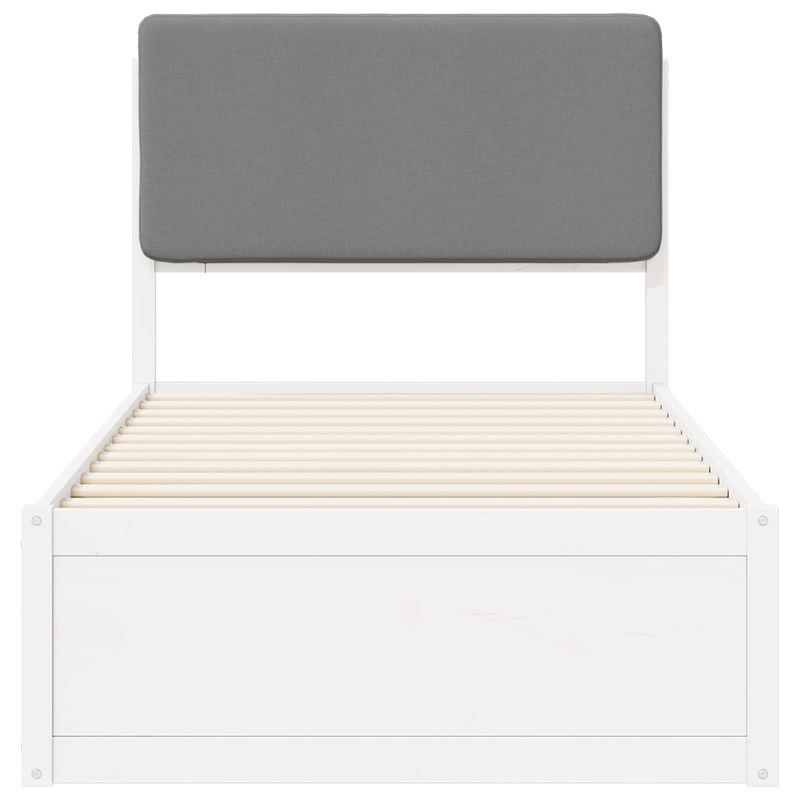 Casa si Gradina - Mobilier - Paturi si accesorii - Paturi - Cadru de pat cu tablie tapitata Gri deschis 90 x 190 cm - Infinity.ro
