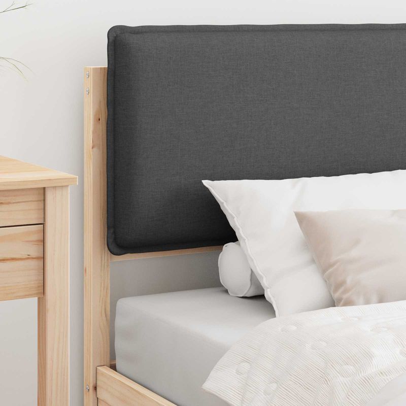 Casa si Gradina - Mobilier - Paturi si accesorii - Paturi - Cadru de pat cu tablie tapitata Gri inchis 75 x 190 cm - Infinity.ro