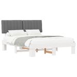Casa si Gradina - Mobilier - Paturi si accesorii - Paturi - Cadru de pat cu tablie tapitata Gri deschis 160 x 200 cm - Infinity.ro