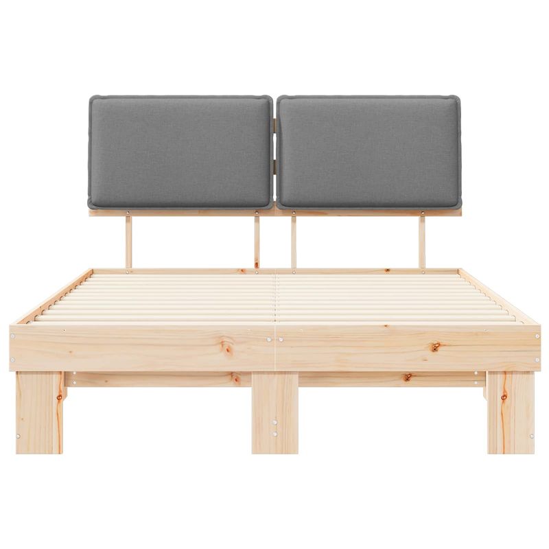 Casa si Gradina - Mobilier - Paturi si accesorii - Paturi - Cadru de pat cu tablie tapitata Gri deschis 135 x 190 cm - Infinity.ro