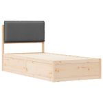 Casa si Gradina - Mobilier - Paturi si accesorii - Paturi - Cadru de pat cu tablie tapitata Gri inchis 75 x 190 cm - Infinity.ro