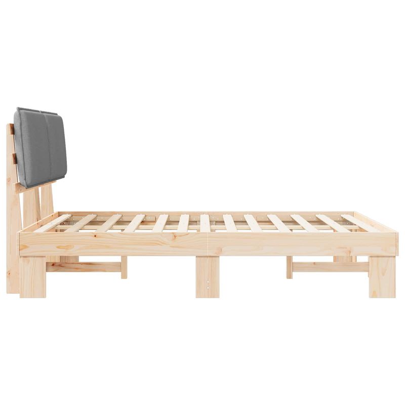 Casa si Gradina - Mobilier - Paturi si accesorii - Paturi - Cadru de pat cu tablie tapitata Gri deschis 135 x 190 cm - Infinity.ro