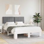 Casa si Gradina - Mobilier - Paturi si accesorii - Paturi - Cadru de pat cu tablie tapitata Gri deschis 160 x 200 cm - Infinity.ro