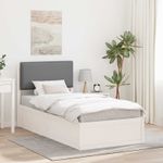 Casa si Gradina - Mobilier - Paturi si accesorii - Paturi - Cadru de pat cu tablie tapitata Gri deschis 75 x 190 cm - Infinity.ro