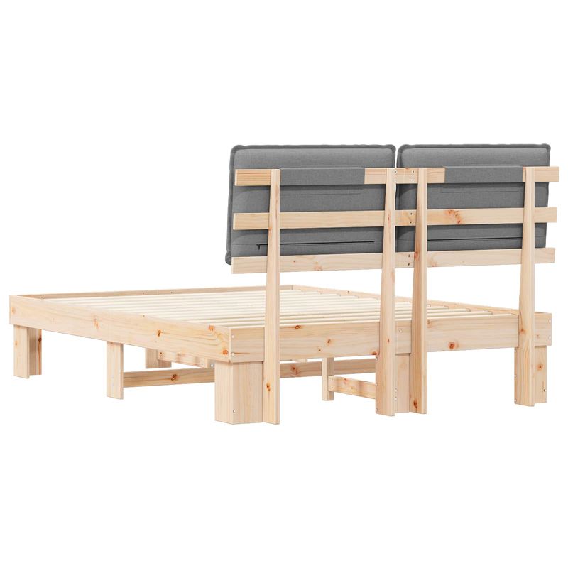 Casa si Gradina - Mobilier - Paturi si accesorii - Paturi - Cadru de pat cu tablie tapitata Gri deschis 135 x 190 cm - Infinity.ro