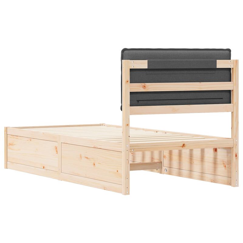 Casa si Gradina - Mobilier - Paturi si accesorii - Paturi - Cadru de pat cu tablie tapitata Gri inchis 75 x 190 cm - Infinity.ro