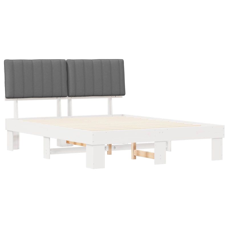 Casa si Gradina - Mobilier - Paturi si accesorii - Paturi - Cadru de pat cu tablie tapitata Gri deschis 160 x 200 cm - Infinity.ro