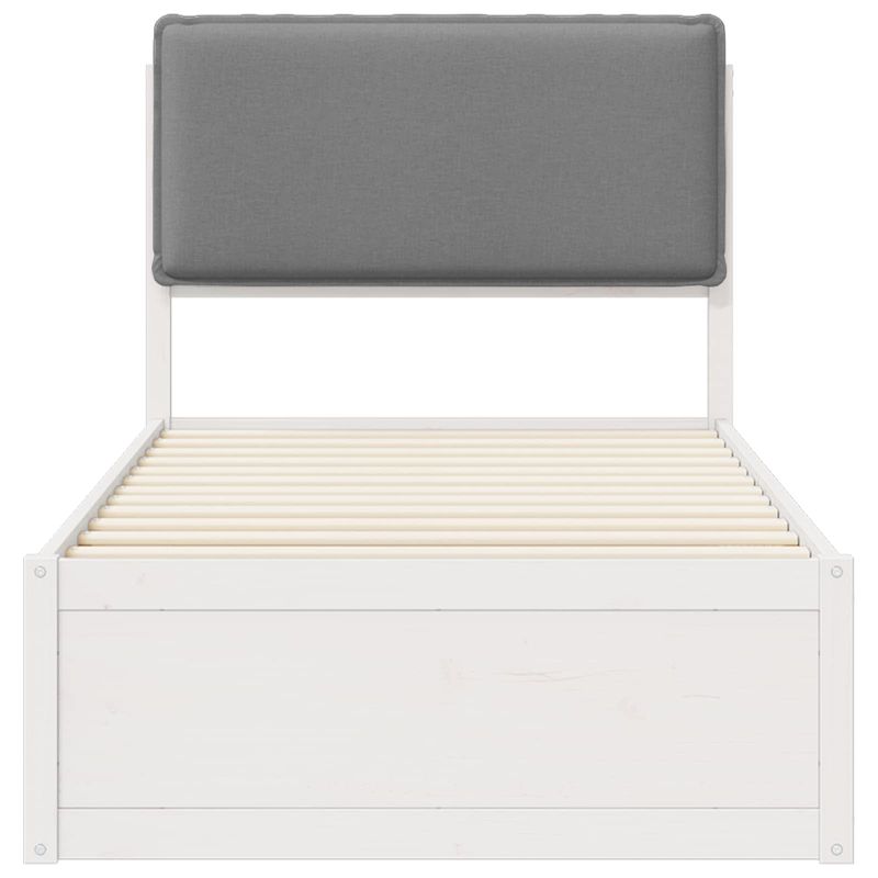 Casa si Gradina - Mobilier - Paturi si accesorii - Paturi - Cadru de pat cu tablie tapitata Gri deschis 75 x 190 cm - Infinity.ro