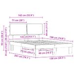 Casa si Gradina - Mobilier - Paturi si accesorii - Paturi - Cadru de pat cu tablie tapitata Gri deschis 135 x 190 cm - Infinity.ro