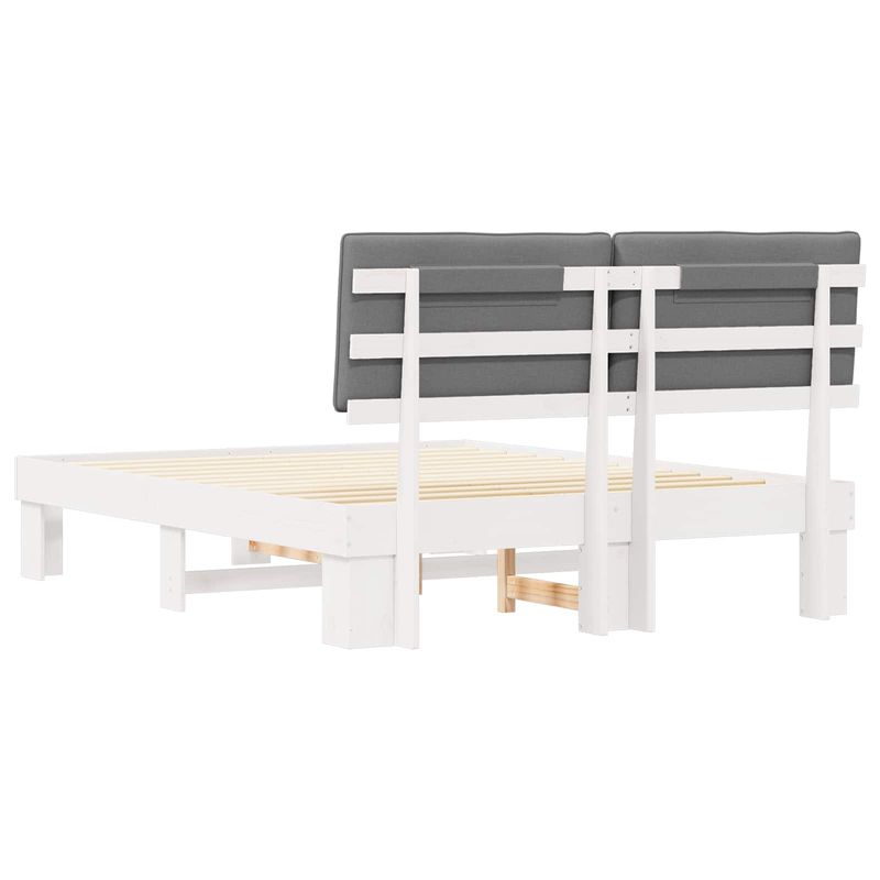 Casa si Gradina - Mobilier - Paturi si accesorii - Paturi - Cadru de pat cu tablie tapitata Gri deschis 160 x 200 cm - Infinity.ro