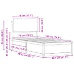 Casa si Gradina - Mobilier - Paturi si accesorii - Paturi - Cadru de pat cu tablie tapitata Gri inchis 75 x 190 cm - Infinity.ro
