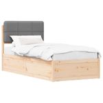 Casa si Gradina - Mobilier - Paturi si accesorii - Paturi - Cadru de pat cu tablie tapitata Gri deschis 90 x 190 cm - Infinity.ro