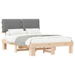 Casa si Gradina - Mobilier - Paturi si accesorii - Paturi - Cadru de pat cu tablie tapitata Gri deschis 140 x 200 cm - Infinity.ro
