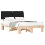 Casa si Gradina - Mobilier - Paturi si accesorii - Paturi - Cadru de pat cu tablie tapitata cu headboard Negru 150 x 200 cm - Infinity.ro