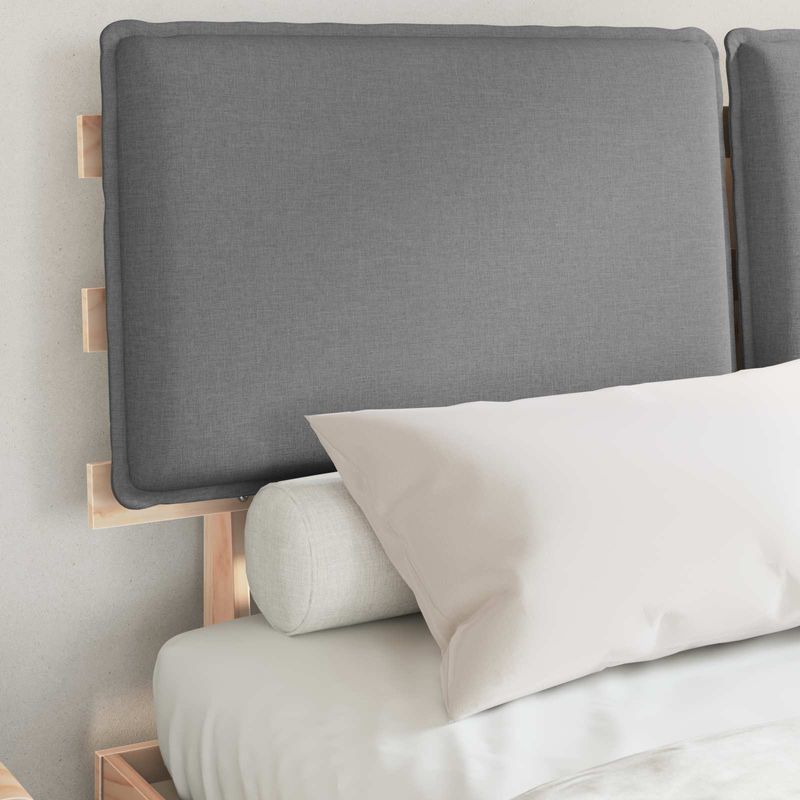 Casa si Gradina - Mobilier - Paturi si accesorii - Paturi - Cadru de pat cu tablie tapitata Gri deschis 140 x 200 cm - Infinity.ro