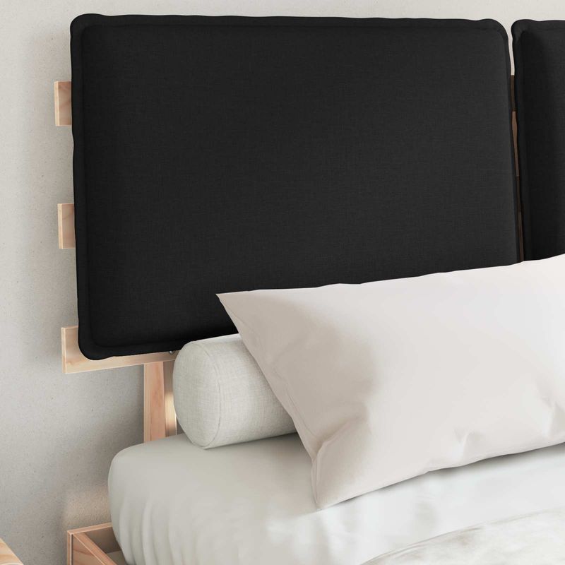 Casa si Gradina - Mobilier - Paturi si accesorii - Paturi - Cadru de pat cu tablie tapitata cu headboard Negru 150 x 200 cm - Infinity.ro