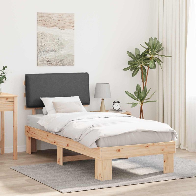Casa si Gradina - Mobilier - Paturi si accesorii - Paturi - Cadru de pat cu tablie tapitata Gri inchis 75 x 190 cm - Infinity.ro