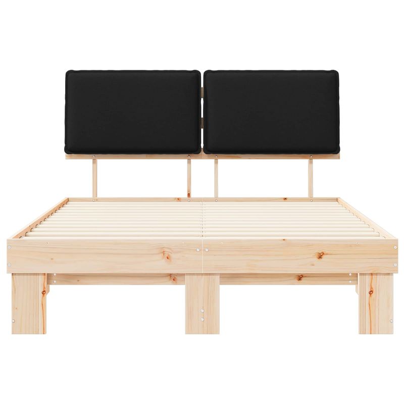 Casa si Gradina - Mobilier - Paturi si accesorii - Paturi - Cadru de pat cu tablie tapitata cu headboard Negru 150 x 200 cm - Infinity.ro