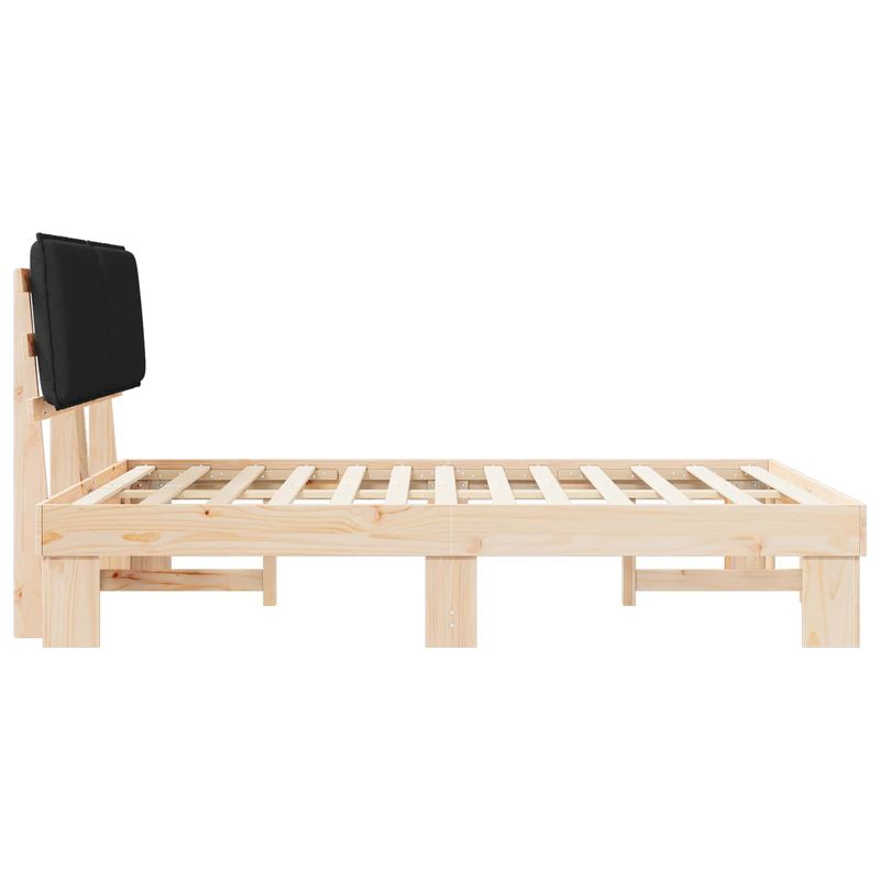Casa si Gradina - Mobilier - Paturi si accesorii - Paturi - Cadru de pat cu tablie tapitata cu headboard Negru 150 x 200 cm - Infinity.ro