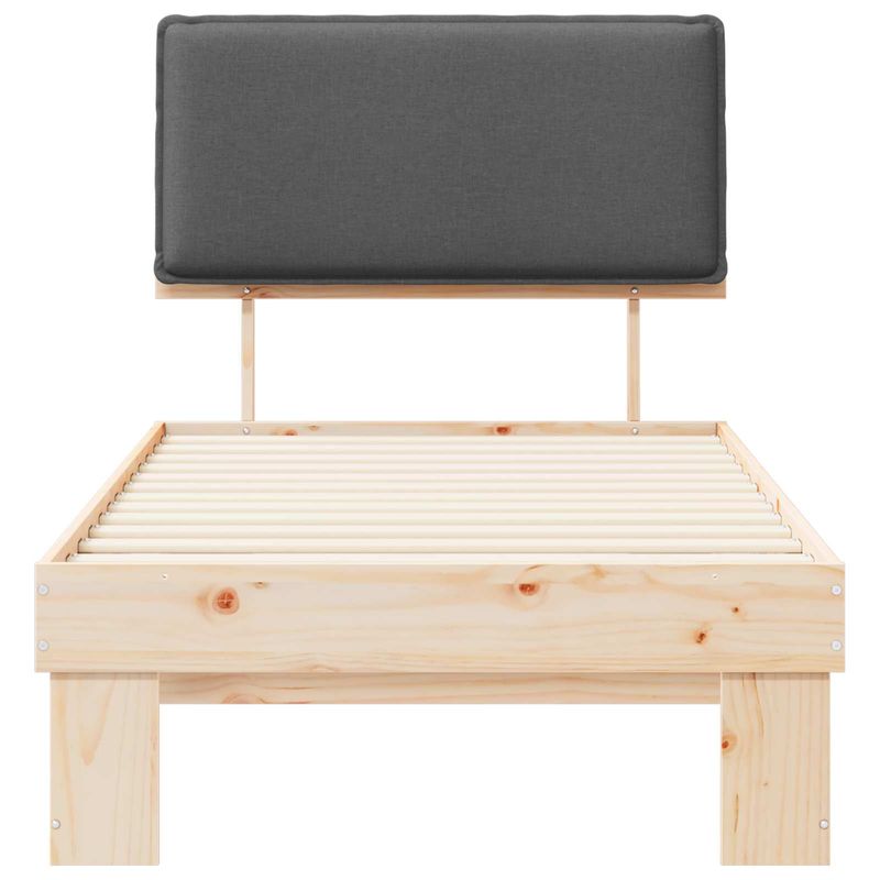 Casa si Gradina - Mobilier - Paturi si accesorii - Paturi - Cadru de pat cu tablie tapitata Gri inchis 75 x 190 cm - Infinity.ro