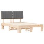 Casa si Gradina - Mobilier - Paturi si accesorii - Paturi - Cadru de pat cu tablie tapitata Gri deschis 135 x 190 cm - Infinity.ro
