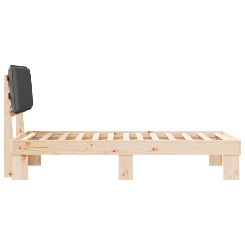 Casa si Gradina - Mobilier - Paturi si accesorii - Paturi - Cadru de pat cu tablie tapitata Gri inchis 75 x 190 cm - Infinity.ro