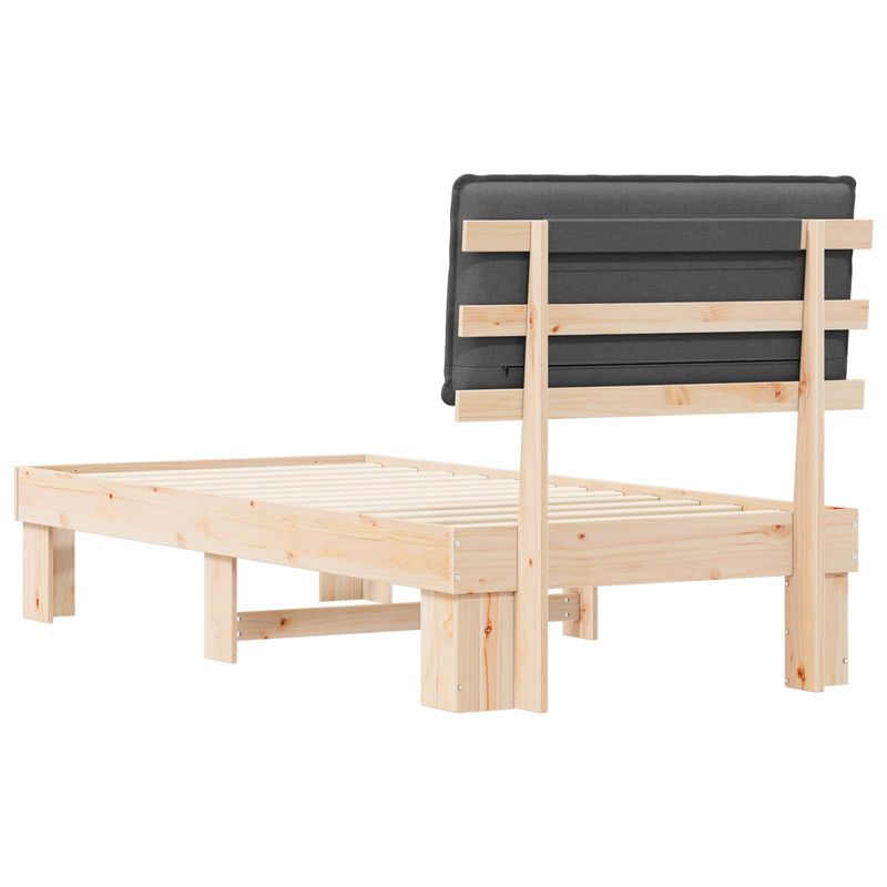 Casa si Gradina - Mobilier - Paturi si accesorii - Paturi - Cadru de pat cu tablie tapitata Gri inchis 75 x 190 cm - Infinity.ro