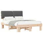 Casa si Gradina - Mobilier - Paturi si accesorii - Paturi - Cadru de pat cu tablie tapitata Gri inchis 150 x 200 cm - Infinity.ro