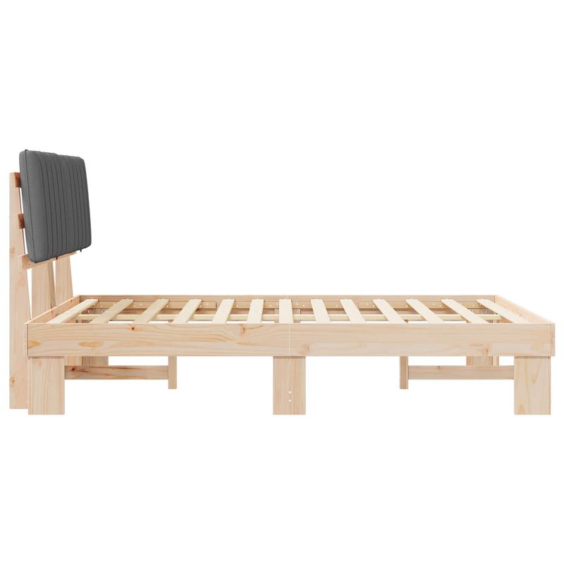 Casa si Gradina - Mobilier - Paturi si accesorii - Paturi - Cadru de pat cu tablie tapitata Gri deschis 135 x 190 cm - Infinity.ro