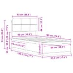Casa si Gradina - Mobilier - Paturi si accesorii - Paturi - Cadru de pat cu tablie tapitata Gri deschis 90 x 190 cm - Infinity.ro