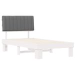 Casa si Gradina - Mobilier - Paturi si accesorii - Paturi - Cadru de pat cu tablie tapitata Gri deschis 100 x 200 cm - Infinity.ro