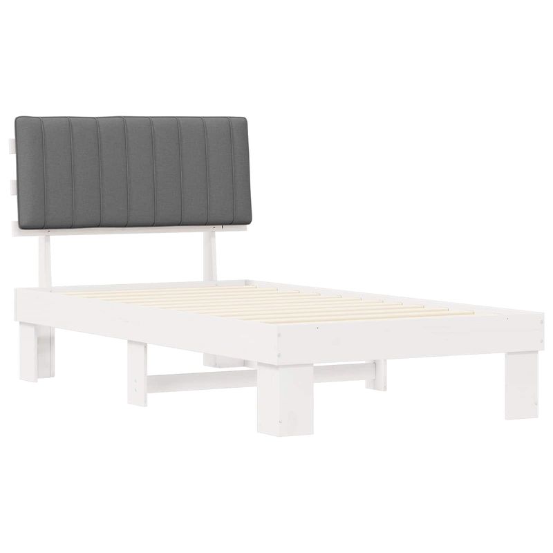 Casa si Gradina - Mobilier - Paturi si accesorii - Paturi - Cadru de pat cu tablie tapitata Gri deschis 100 x 200 cm - Infinity.ro