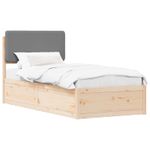 Casa si Gradina - Mobilier - Paturi si accesorii - Paturi - Cadru de pat cu tablie tapitata Gri deschis 100 x 200 cm - Infinity.ro