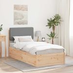 Casa si Gradina - Mobilier - Paturi si accesorii - Paturi - Cadru de pat cu tablie tapitata Gri deschis 100 x 200 cm - Infinity.ro