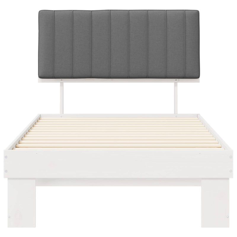 Casa si Gradina - Mobilier - Paturi si accesorii - Paturi - Cadru de pat cu tablie tapitata Gri deschis 100 x 200 cm - Infinity.ro