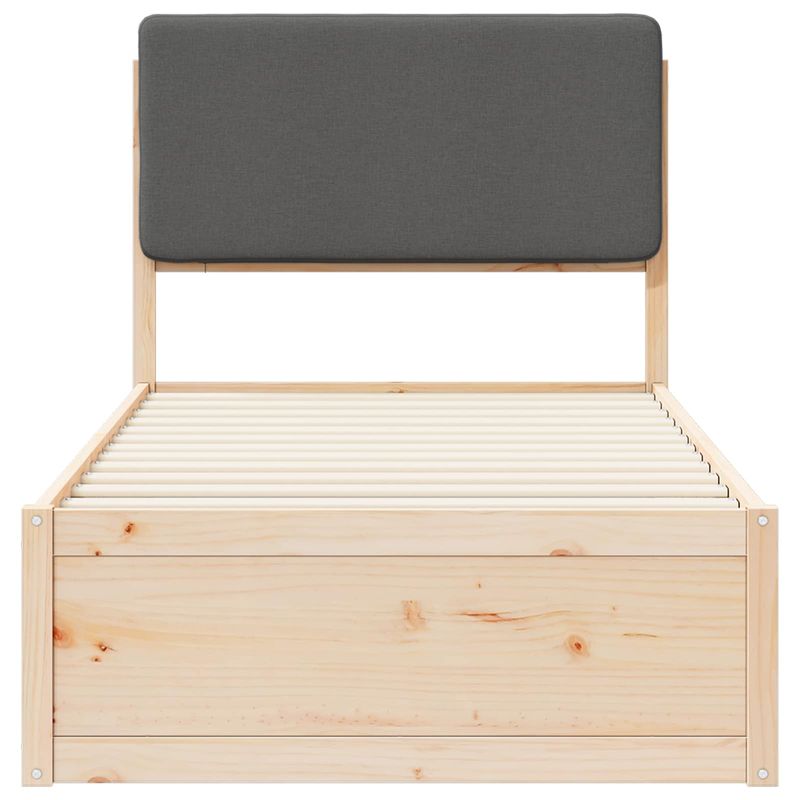 Casa si Gradina - Mobilier - Paturi si accesorii - Paturi - Cadru de pat cu tablie tapitata Gri inchis 90 x 190 cm - Infinity.ro