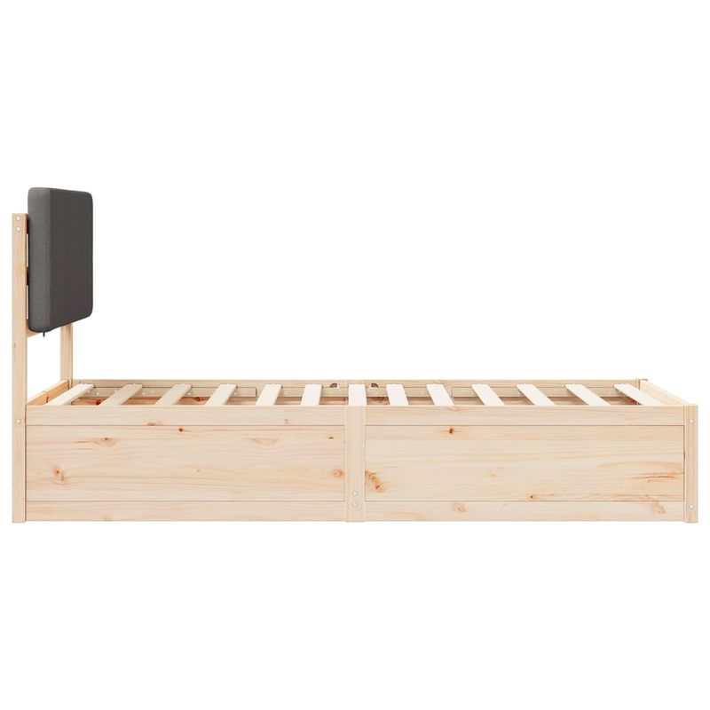 Casa si Gradina - Mobilier - Paturi si accesorii - Paturi - Cadru de pat cu tablie tapitata Gri inchis 90 x 190 cm - Infinity.ro