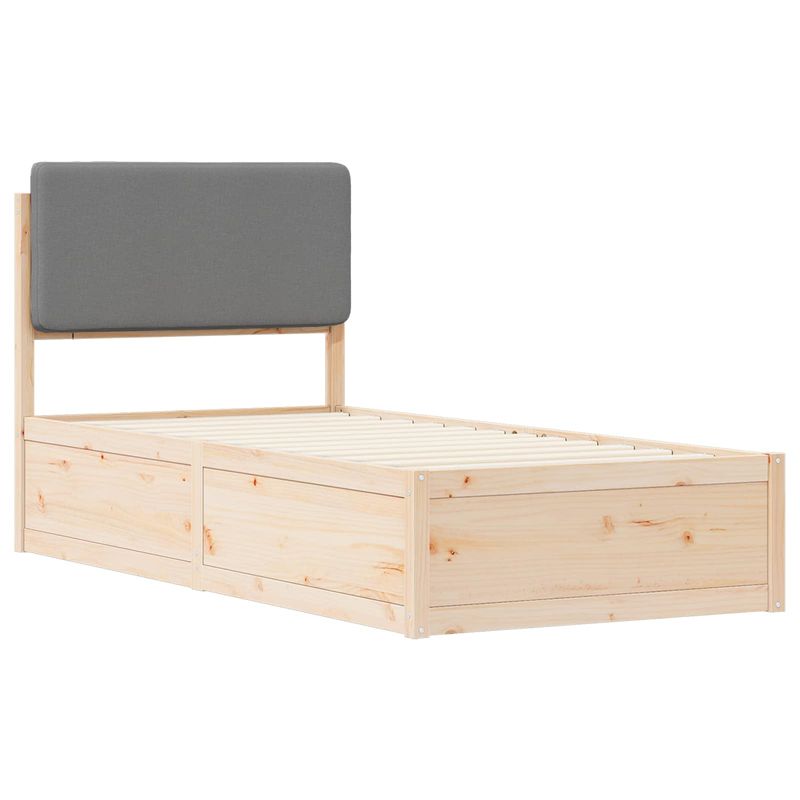 Casa si Gradina - Mobilier - Paturi si accesorii - Paturi - Cadru de pat cu tablie tapitata Gri deschis 100 x 200 cm - Infinity.ro